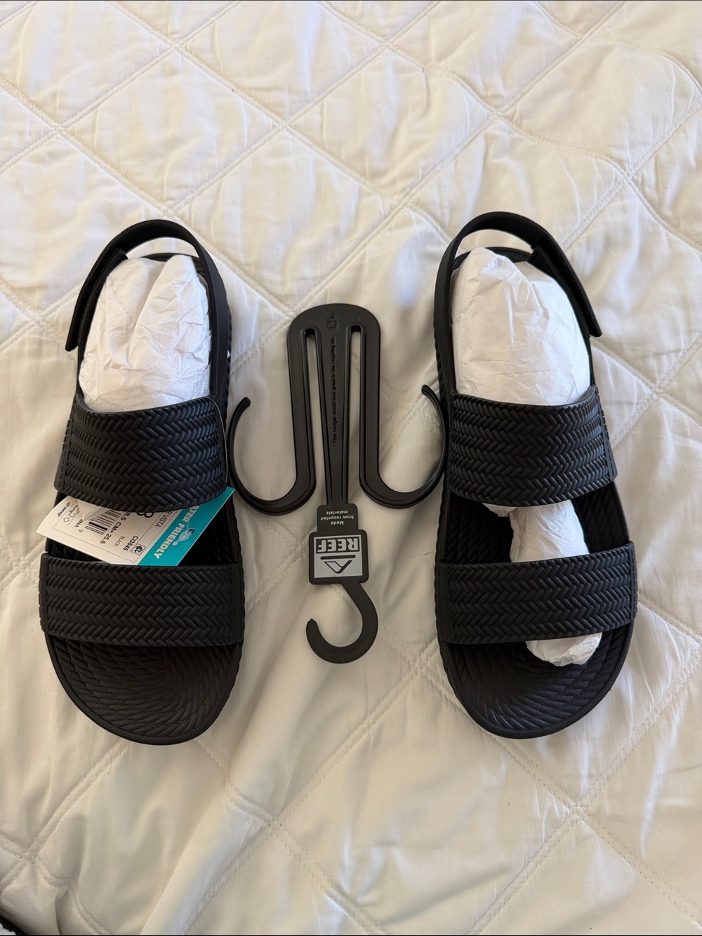 Reef Women’s Black Double-Strap Slide Sandals